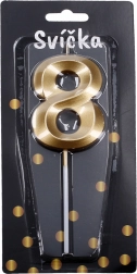 Partykerze Zahl Acht gold