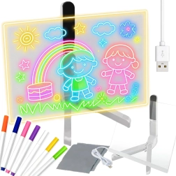 Kreatives LED-Schreib- und Zeichentablet RENEW FORCE mit 7 Markern