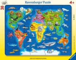 Ravensburger Puzzle Weltkarte der Tiere