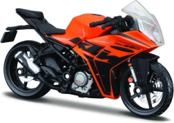 Metallmodell des Motorrads KTM RC390 mit Sockel 1:18