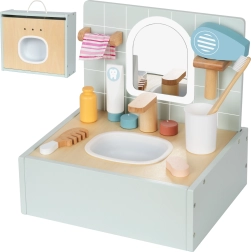 Holz-Badezimmer mit Toiletten-Accessoires von Tooky Toy