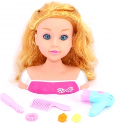 Friseurkopf mit Zubehör 22 cm