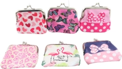 Bunte Damen-Geldbörse aus Kunstleder 9 × 8,5 cm