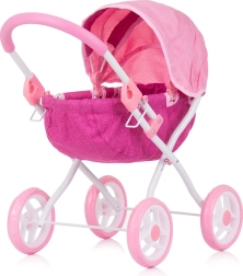 Chipolino Puppenwagen mit Liegewanne Daisy Pink Linen