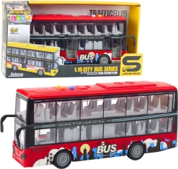 Städtischer Doppeldeckerbus 1:16 mit Friktionsantrieb, Licht und Sound – rot