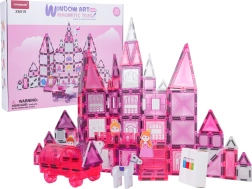 Magnetische Konstruktionsbausteine zum Ausmalen Rosa Prinzessin, 126 Teile