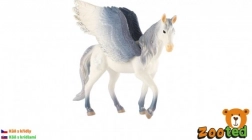 Weiß-grauer Pegasus – Kunststofffigur 14 cm