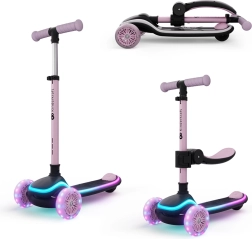 Kinderkraft Raket Up – rosa Kinderroller und Laufrad 2-in-1