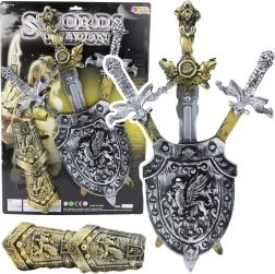 Rittersatz mit Schwertern, Schild und Schützern