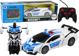 RC-Polizeiauto 2-in-1, das sich in einen Roboter verwandelt, mit Lichtern und Sounds