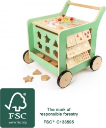 Hölzerner Lauflernwagen und motorischer Würfel Small Foot für Kinder