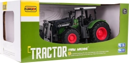 Grüner Traktor mit Greifer
