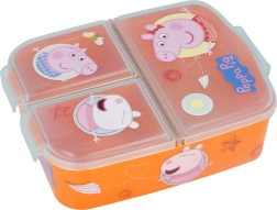 Kinder Mittagessen-Box mit 3 Fächern - Peppa Wutz orange