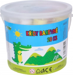 Runde Straßenkreiden 20 Stück im Eimer