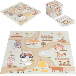 Große EVA-Schaumstoffmatte für Kinder Bauernhof 90,5x90,5 cm 21 Stk ECOTOYS