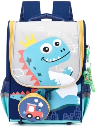 Schulrucksack Dinosaurier mit Beutel Lokomotive