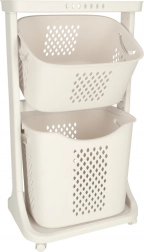 Zweistufiger fahrbarer Organizer für Wäsche und Spielzeug