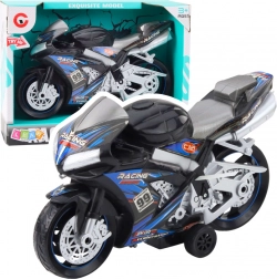 Renntoy Motorrad schwarz-blau mit Beleuchtung und Sound