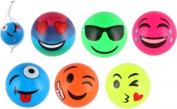 Spielball mit Smileys 11 cm, aufgeblasen im Netz
