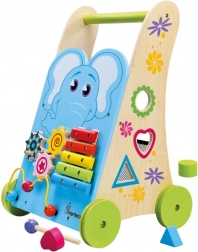 Bino Holz-Aktiv-Lauflernwagen mit Elefant
