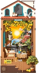 RoboTime 3D-Bausatz Buchstütze Miniatur eines Häuschens Sonnenuntergang auf der Insel