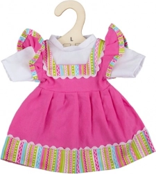 Bigjigs Toys Kleid mit gestreiftem Saum für Puppe – Rosa