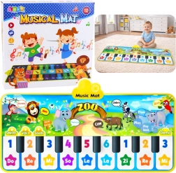 Interaktive Musikmatte Zoo – Kinderklavier, 10 Tasten und 10 Melodien