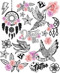 Bügelbilder Kolibri Großes Blatt