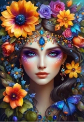 Puzzle Blumenfrau 1000 Teile