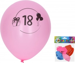 Aufblasbare Luftballons 30 cm mit Zahl 18 – Set 5 Stk.