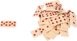 Holzdomino mit Marienkäfern