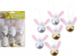 Dekorative bemalte Plastikeier zum Aufhängen 6 cm, 6 Stk.