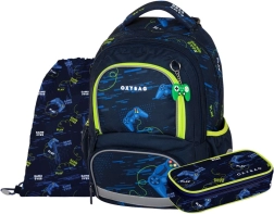 Schulset OXY NEXT Gamer – Rucksack, Federmäppchen und Beutel für Hausschuhe