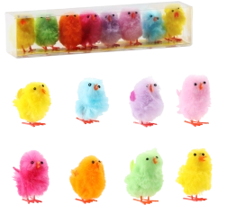Set aus 8 bunten Osterküken – dekorative Figuren