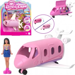 Mattel Mini Barbie Land – Pilotinnen-Puppe mit Flugzeug