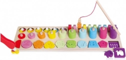 Holz-Lernset 4-in-1 mit Zahlen, Formen und magnetischem Angeln