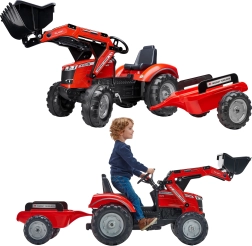 Trettraktor MASSEY FERGUSON mit Anhänger und Frontschaufel ab 3 Jahren