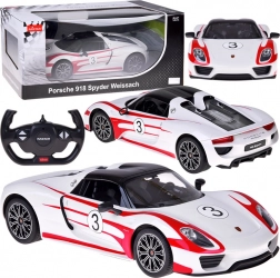 Rastar RC Auto PORSCHE 918 Spyder Weissach 1:14 mit Beleuchtung – weiß
