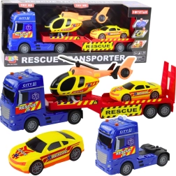 Rettungsset mit Hubschrauber und Auto