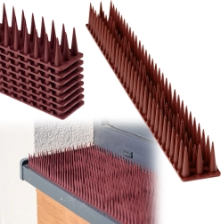 Kunststoff-Vogelspikes, braun, modulare Leisten 8 Stk.