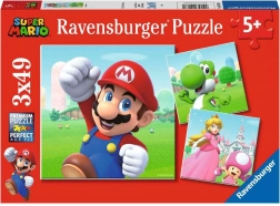 RAVENSBURGER Kinderpuzzle SUPER MARIO 3×49 Teile