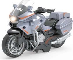 Graues Rennmotorrad mit Rückzugsfunktion