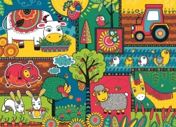 Puzzle Ein Tag auf dem Bauernhof 60 Teile