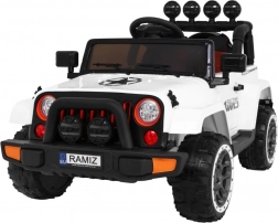 Elektrisches Kinder-Geländewagen Full Time 4WD mit 4x4-Antrieb, Fernsteuerung und LED‑Beleuchtung – Weiß