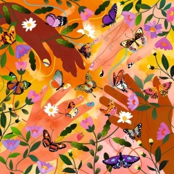 Quadratisches Puzzle Art & Soul: Blumenfestival