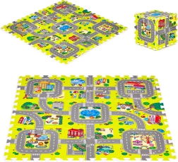 Schaumstoff-Spielmatte Stadt – 9 Teile 90,5 × 90,5 cm IPLAY
