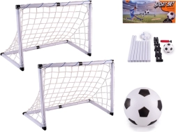 Set aus 2 Fußballtoren mit Ball und Pumpe