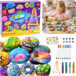Kreativset zum Bemalen von Steinen mit Mini-Ständer