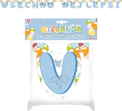 Papiergirlande Alles Gute blau