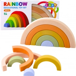 Regenbogen für Kleinkinder – gummierte pastellfarbene Bausteine, 5 Stk.